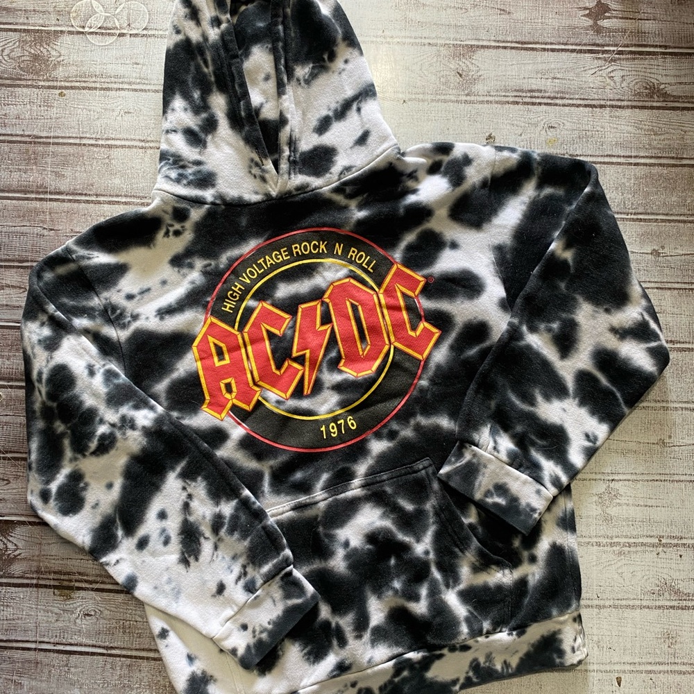 AC/DC Monochrome Tie-Dye Hoodie